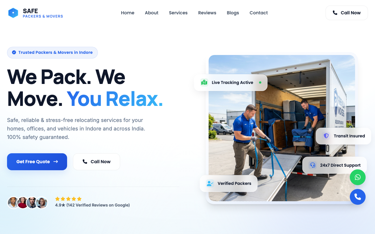 Safe Packers & Movers Live Preview